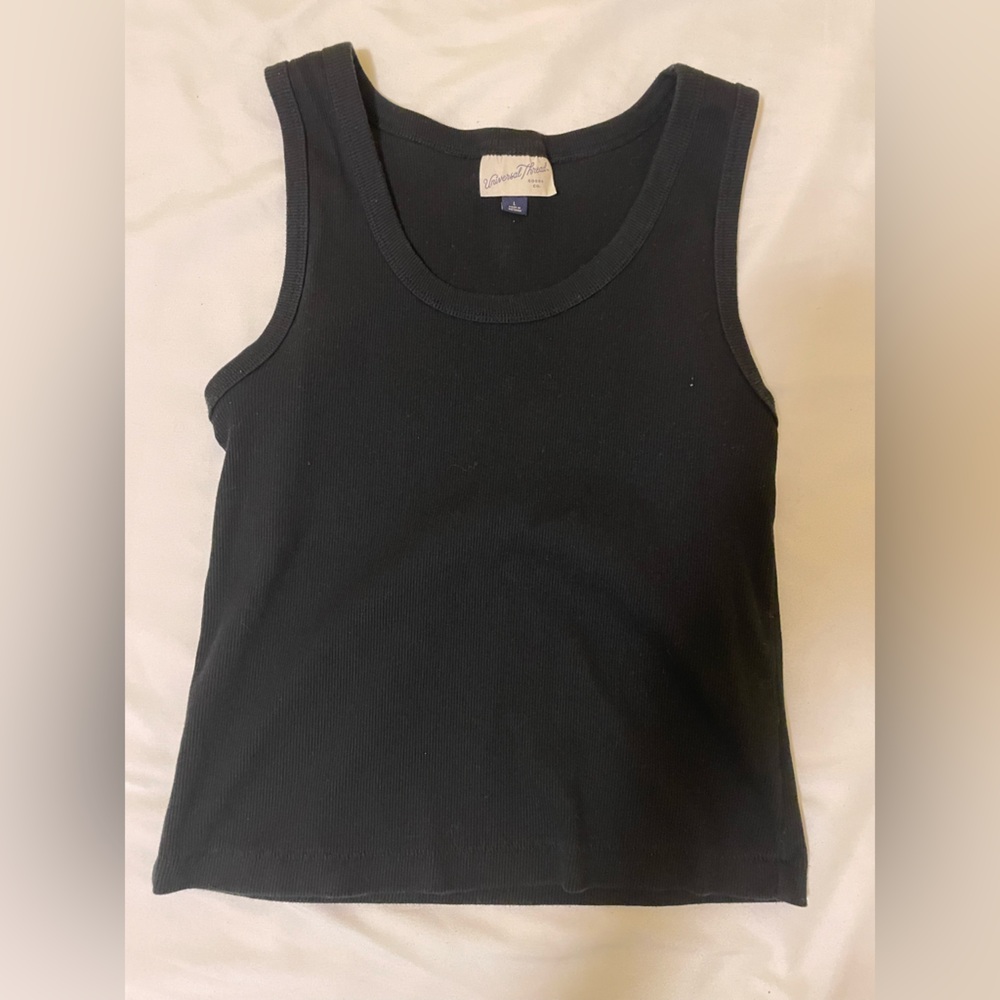 Universal Thread Black Ribbed Fitted Sleeveless Tank Top